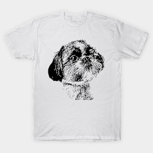 Shih Tzu pen and ink art T-Shirt